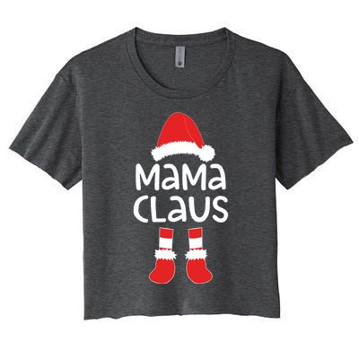 Mama Claus Gift Matching Christmas Gift Women's Crop Top Tee