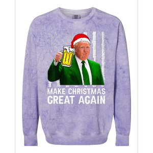 Make Christmas Great Again Beer Drinking Xmas Trump Colorblast Crewneck Sweatshirt