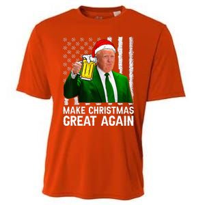 Make Christmas Great Again Beer Drinking Xmas Trump Cooling Performance Crew T-Shirt