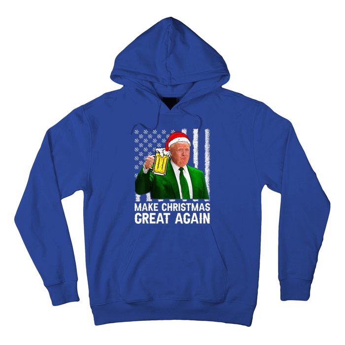 Make Christmas Great Again Beer Drinking Xmas Trump Hoodie