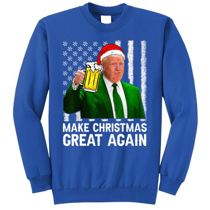 Make Christmas Great Again Beer Drinking Xmas Trump Sweatshirt