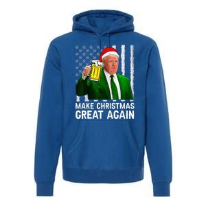 Make Christmas Great Again Beer Drinking Xmas Trump Premium Hoodie