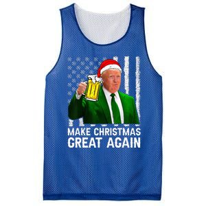 Make Christmas Great Again Beer Drinking Xmas Trump Mesh Reversible Basketball Jersey Tank