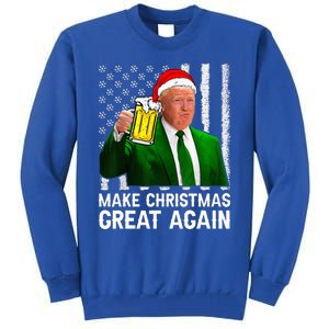 Make Christmas Great Again Beer Drinking Xmas Trump Tall Sweatshirt