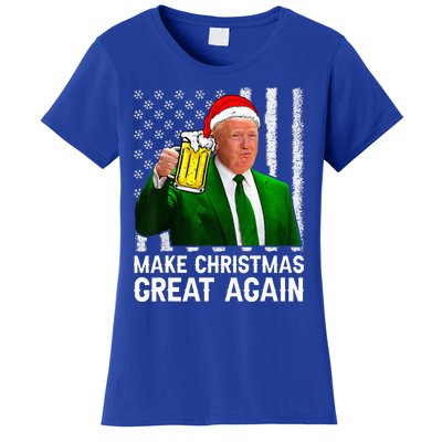 Make Christmas Great Again Beer Drinking Xmas Trump Women's T-Shirt