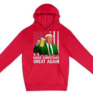 Make Christmas Great Again Beer Drinking Xmas Trump Premium Pullover Hoodie