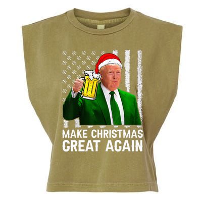 Make Christmas Great Again Beer Drinking Xmas Trump Garment-Dyed Women's Muscle Tee