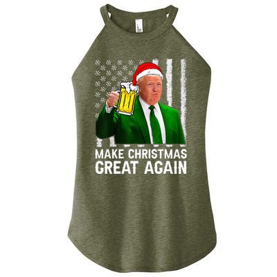 Make Christmas Great Again Beer Drinking Xmas Trump Women's Perfect Tri Rocker Tank