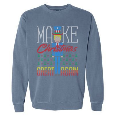 Make Christmas Great Again Trump Usa Ugly Christmas Great Gift Garment-Dyed Sweatshirt