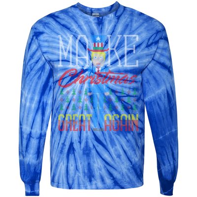 Make Christmas Great Again Trump Usa Ugly Christmas Great Gift Tie-Dye Long Sleeve Shirt