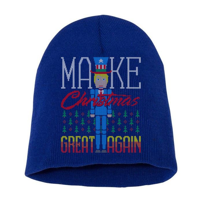 Make Christmas Great Again Trump Usa Ugly Christmas Great Gift Short Acrylic Beanie