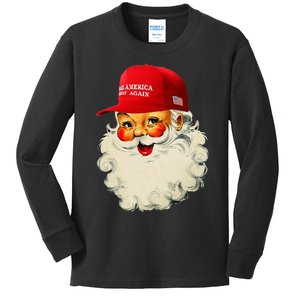 Make Christmas Great Again Trump Christmas Maga Santa Kids Long Sleeve Shirt