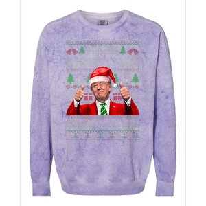 Make Christmas Great Again Funny Trump Xmas Snow Pajama Ugly Colorblast Crewneck Sweatshirt