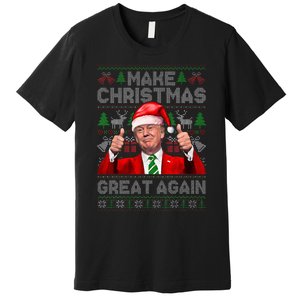 Make Christmas Great Again Funny Trump Xmas Snow Pajama Ugly Premium T-Shirt