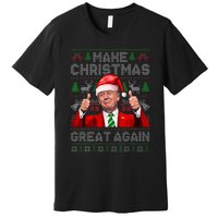 Make Christmas Great Again Funny Trump Xmas Snow Pajama Ugly Premium T-Shirt