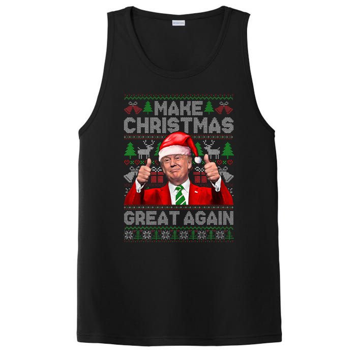 Make Christmas Great Again Funny Trump Xmas Snow Pajama Ugly PosiCharge Competitor Tank