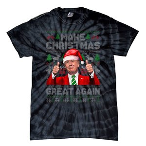 Make Christmas Great Again Funny Trump Xmas Snow Pajama Ugly Tie-Dye T-Shirt