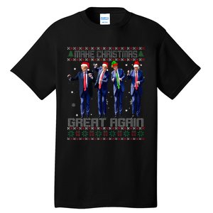 Make Christmas Great Again Ugly Sweaters Trump Dance Santa Tall T-Shirt