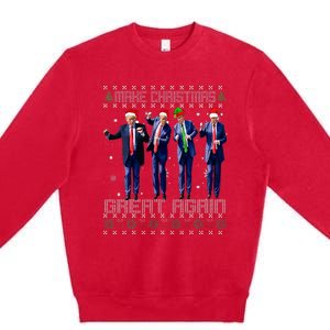 Make Christmas Great Again Ugly Sweaters Trump Dance Santa Premium Crewneck Sweatshirt