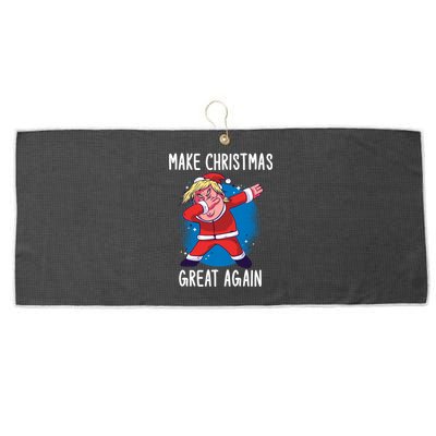 Make Christmas Great Again Santa Trump Dabbing Gift Large Microfiber Waffle Golf Towel