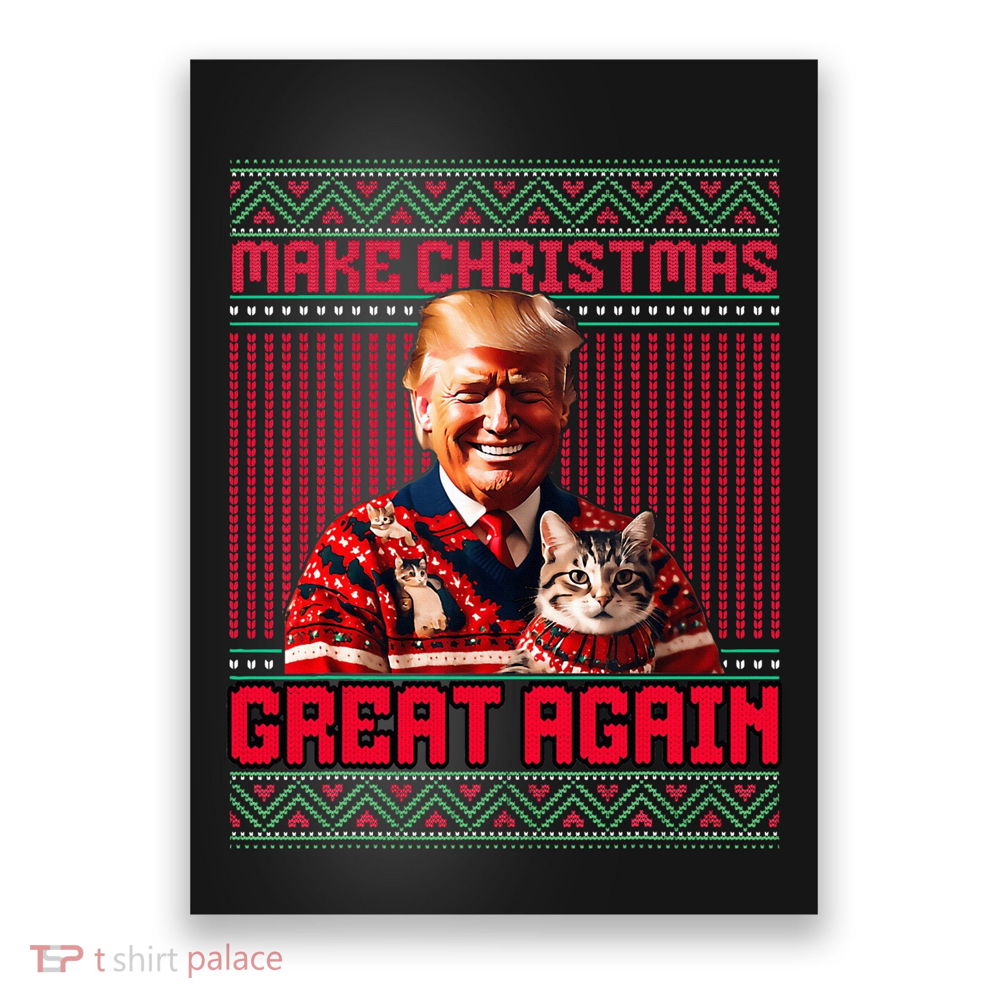 Make Christmas Great Again Xmas Funny Trump Pajamas Ugly Poster