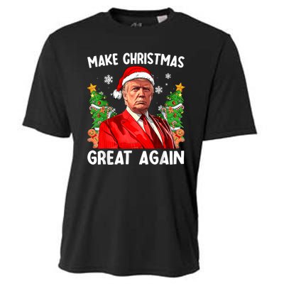 Make Christmas Great Again Funny Santa Trump 2024 Cooling Performance Crew T-Shirt