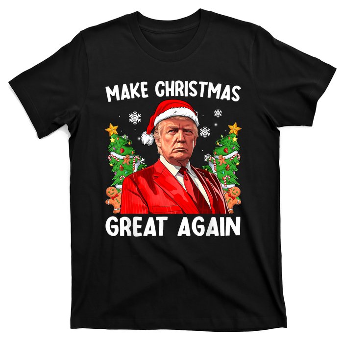 Make Christmas Great Again Funny Santa Trump 2024 T-Shirt