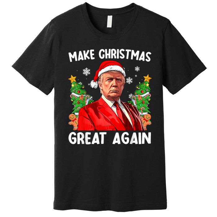 Make Christmas Great Again Funny Santa Trump 2024 Premium T-Shirt