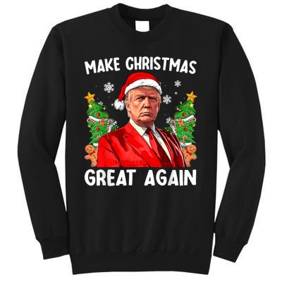 Make Christmas Great Again Funny Santa Trump 2024 Tall Sweatshirt