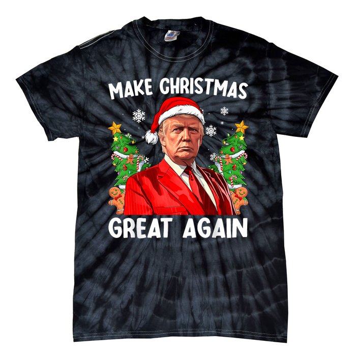 Make Christmas Great Again Funny Santa Trump 2024 Tie-Dye T-Shirt