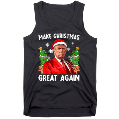 Make Christmas Great Again Funny Santa Trump 2024 Tank Top