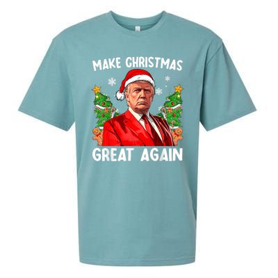 Make Christmas Great Again Funny Santa Trump 2024 Sueded Cloud Jersey T-Shirt