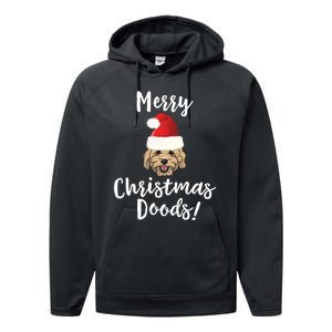 Merry Christmas Goldendoodle Funny Dog Performance Fleece Hoodie