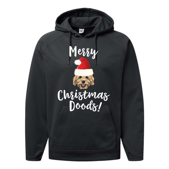 Merry Christmas Goldendoodle Funny Dog Performance Fleece Hoodie