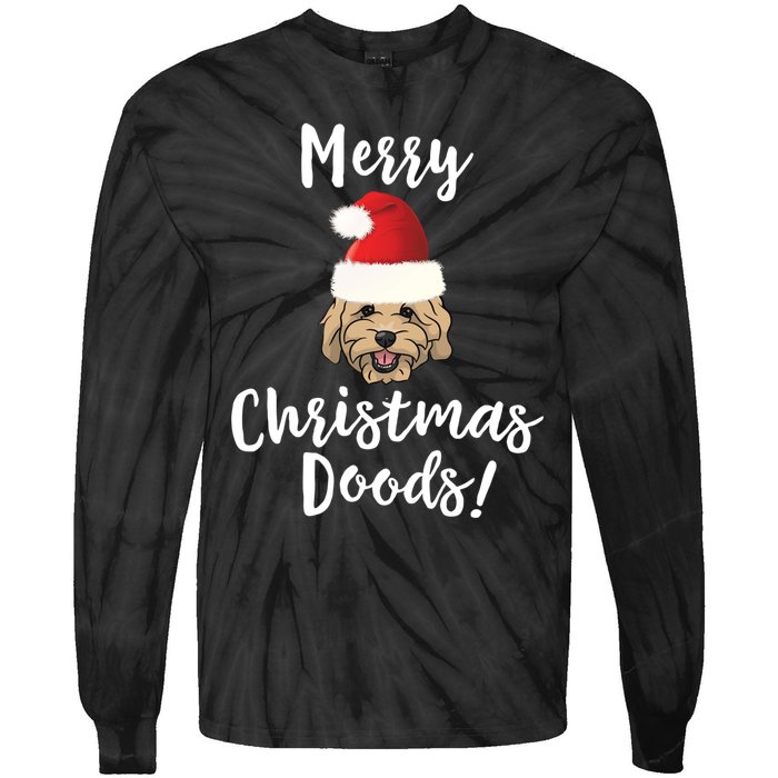 Merry Christmas Goldendoodle Funny Dog Tie-Dye Long Sleeve Shirt