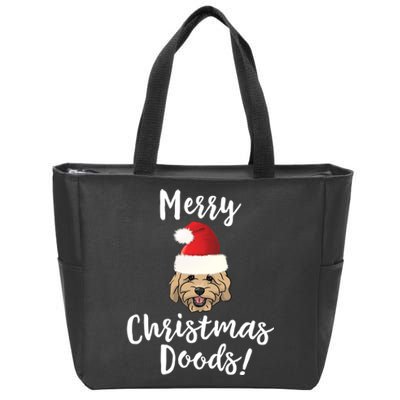 Merry Christmas Goldendoodle Funny Dog Zip Tote Bag