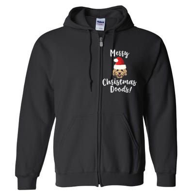 Merry Christmas Goldendoodle Funny Dog Full Zip Hoodie