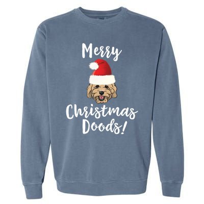 Merry Christmas Goldendoodle Funny Dog Garment-Dyed Sweatshirt