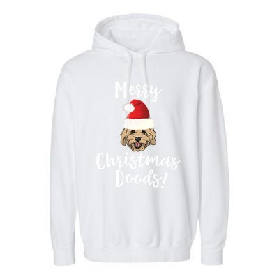 Merry Christmas Goldendoodle Funny Dog Garment-Dyed Fleece Hoodie