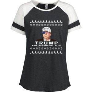 Make Christmas Great Again Trump Xmas Funny 2024 Enza Ladies Jersey Colorblock Tee