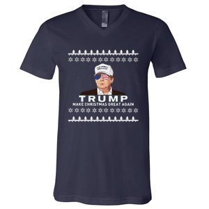 Make Christmas Great Again Trump Xmas Funny 2024 V-Neck T-Shirt