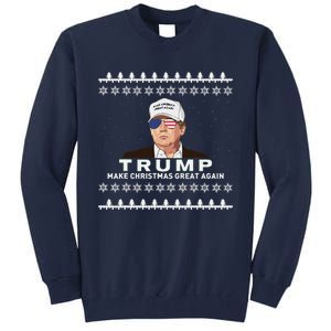 Make Christmas Great Again Trump Xmas Funny 2024 Tall Sweatshirt