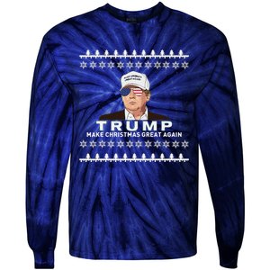 Make Christmas Great Again Trump Xmas Funny 2024 Tie-Dye Long Sleeve Shirt