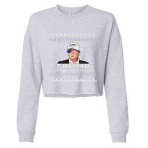 Make Christmas Great Again Trump Xmas Funny 2024 Cropped Pullover Crew