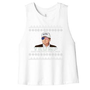 Make Christmas Great Again Trump Xmas Funny 2024 Women's Racerback Cropped Tank