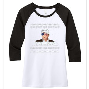 Make Christmas Great Again Trump Xmas Funny 2024 Women's Tri-Blend 3/4-Sleeve Raglan Shirt