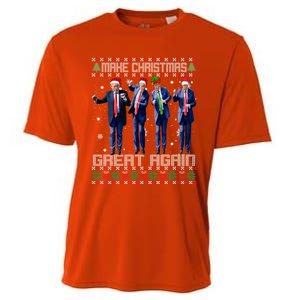 Make Christmas Great Again Ugly Trump Dance Santa Great Gift Cooling Performance Crew T-Shirt