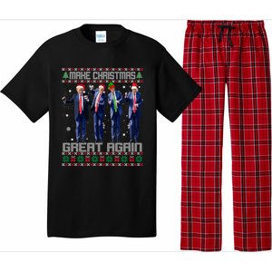 Make Christmas Great Again Ugly Trump Dance Santa Great Gift Pajama Set