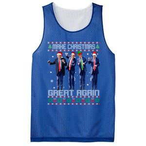 Make Christmas Great Again Ugly Trump Dance Santa Great Gift Mesh Reversible Basketball Jersey Tank