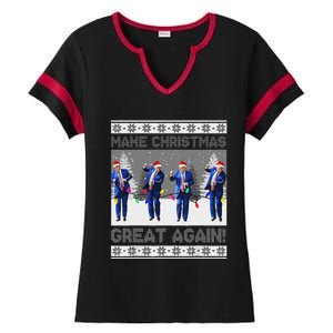 Make Christmas Great Again Trump Dance Xmas Ladies Halftime Notch Neck Tee